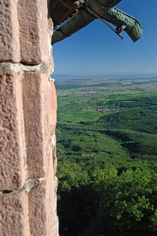 The alsacian plain seen from the grand bastion of castle Haut-Koenigsbourg - Jean-Luc Stadler - Haut-Koenigsbourg castle, Alsace, France