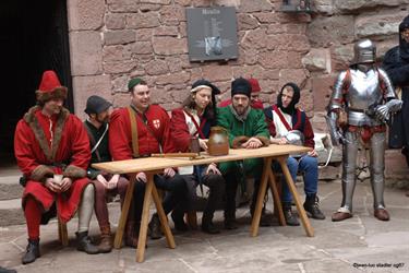 Group photo, members from Compagnie Saint Georges at Haut Koenigsbourg castle. - © Jean Luc Stadler