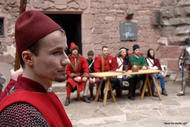 Members of the Compagnie Saint Georges during the time machine at Haut Koenigsbourg castle. - © Jean-Luc Stadler